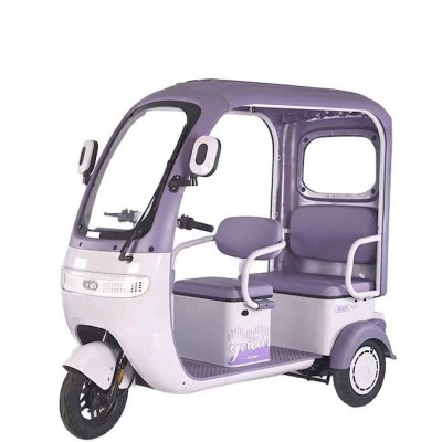 Canopy Electric Tricycle 2 Row Passenger Cargo 3 Wheel Scooter for Family Commute & Child Pickup