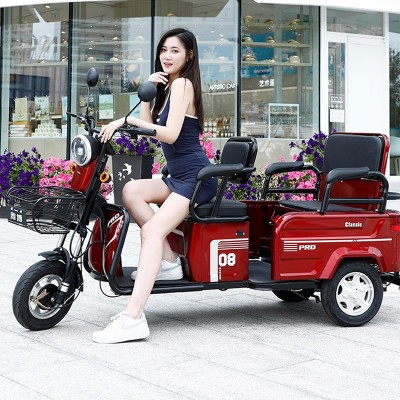 48V 500KG Load Electric Three-Wheeler for Home Passenger & Cargo Dual Use