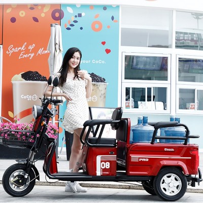 48V 500KG Load Electric Three-Wheeler for Home Passenger & Cargo Dual Use