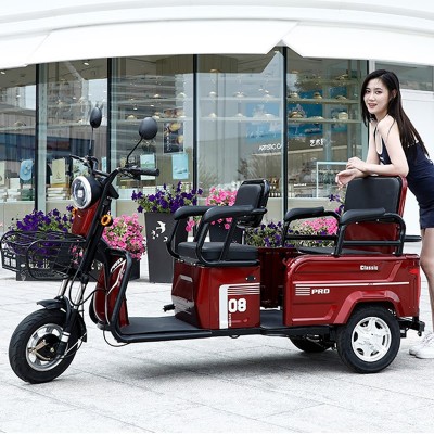 48V 500KG Load Electric Three-Wheeler for Home Passenger & Cargo Dual Use