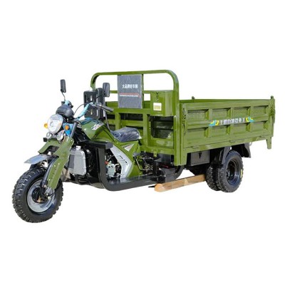 5-Wheel Gasoline Dump Tricycle Heavy-Duty Agricultural Cargo Motorcycle with Hydraulic Unloading