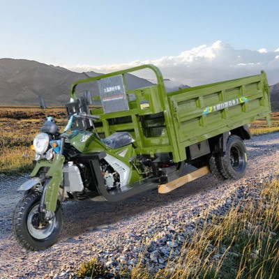5-Wheel Gasoline Dump Tricycle Heavy-Duty Agricultural Cargo Motorcycle with Hydraulic Unloading